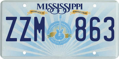 MS license plate ZZM863