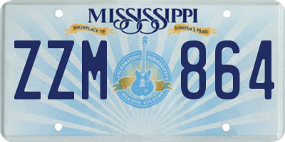 MS license plate ZZM864