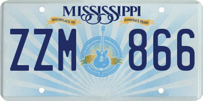 MS license plate ZZM866