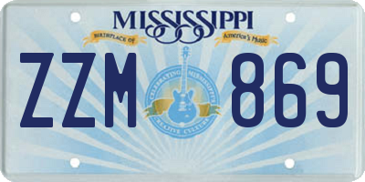MS license plate ZZM869