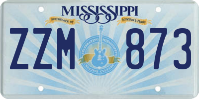 MS license plate ZZM873