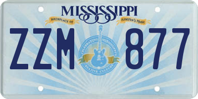 MS license plate ZZM877