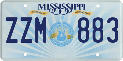 MS license plate ZZM883