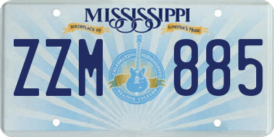 MS license plate ZZM885