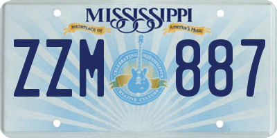 MS license plate ZZM887