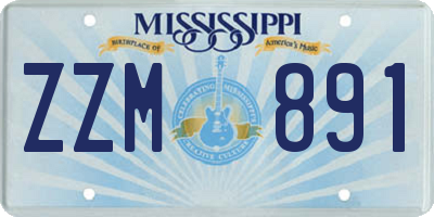 MS license plate ZZM891