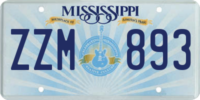 MS license plate ZZM893