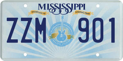 MS license plate ZZM901