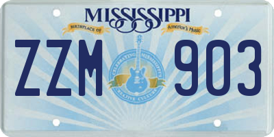 MS license plate ZZM903