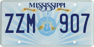 MS license plate ZZM907