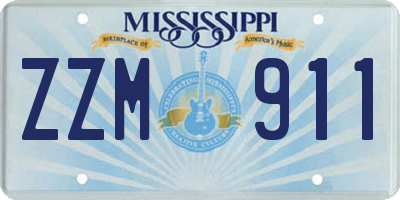 MS license plate ZZM911