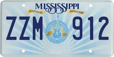 MS license plate ZZM912