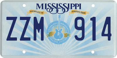 MS license plate ZZM914