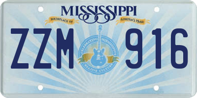 MS license plate ZZM916