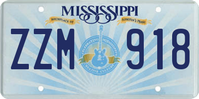 MS license plate ZZM918