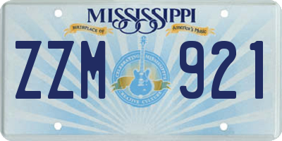 MS license plate ZZM921