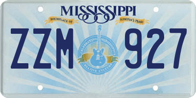 MS license plate ZZM927