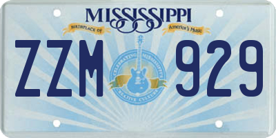 MS license plate ZZM929