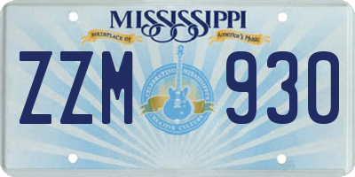 MS license plate ZZM930