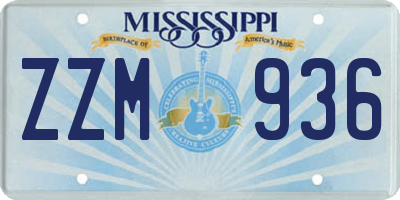 MS license plate ZZM936