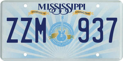 MS license plate ZZM937