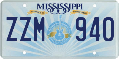 MS license plate ZZM940