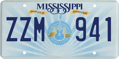 MS license plate ZZM941
