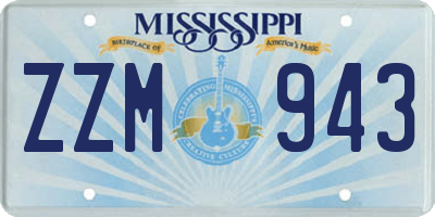 MS license plate ZZM943