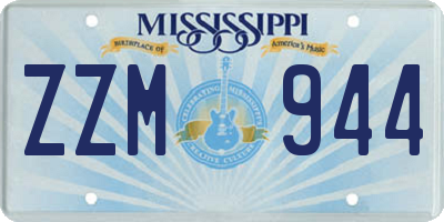 MS license plate ZZM944