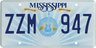 MS license plate ZZM947