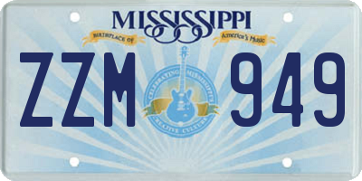 MS license plate ZZM949