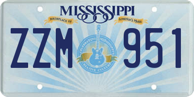 MS license plate ZZM951