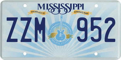 MS license plate ZZM952