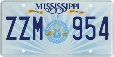MS license plate ZZM954