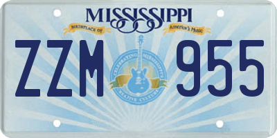 MS license plate ZZM955