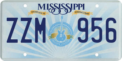 MS license plate ZZM956