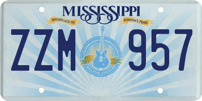 MS license plate ZZM957
