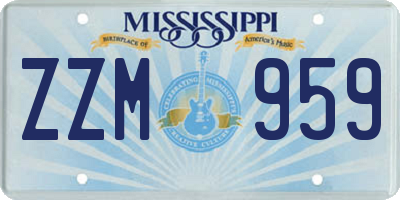 MS license plate ZZM959