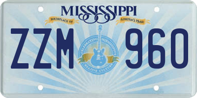 MS license plate ZZM960