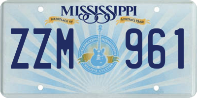 MS license plate ZZM961