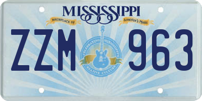 MS license plate ZZM963