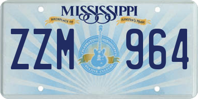 MS license plate ZZM964