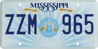 MS license plate ZZM965