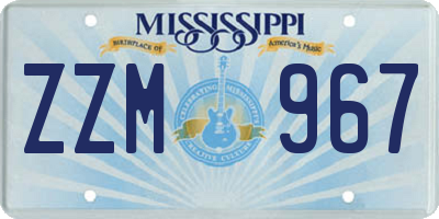 MS license plate ZZM967