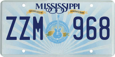MS license plate ZZM968