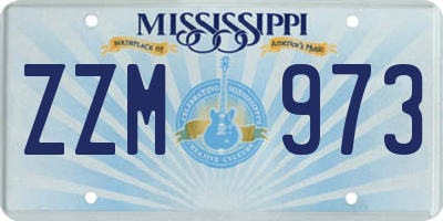 MS license plate ZZM973