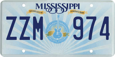 MS license plate ZZM974