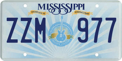 MS license plate ZZM977