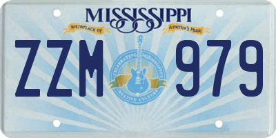 MS license plate ZZM979