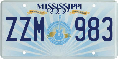 MS license plate ZZM983